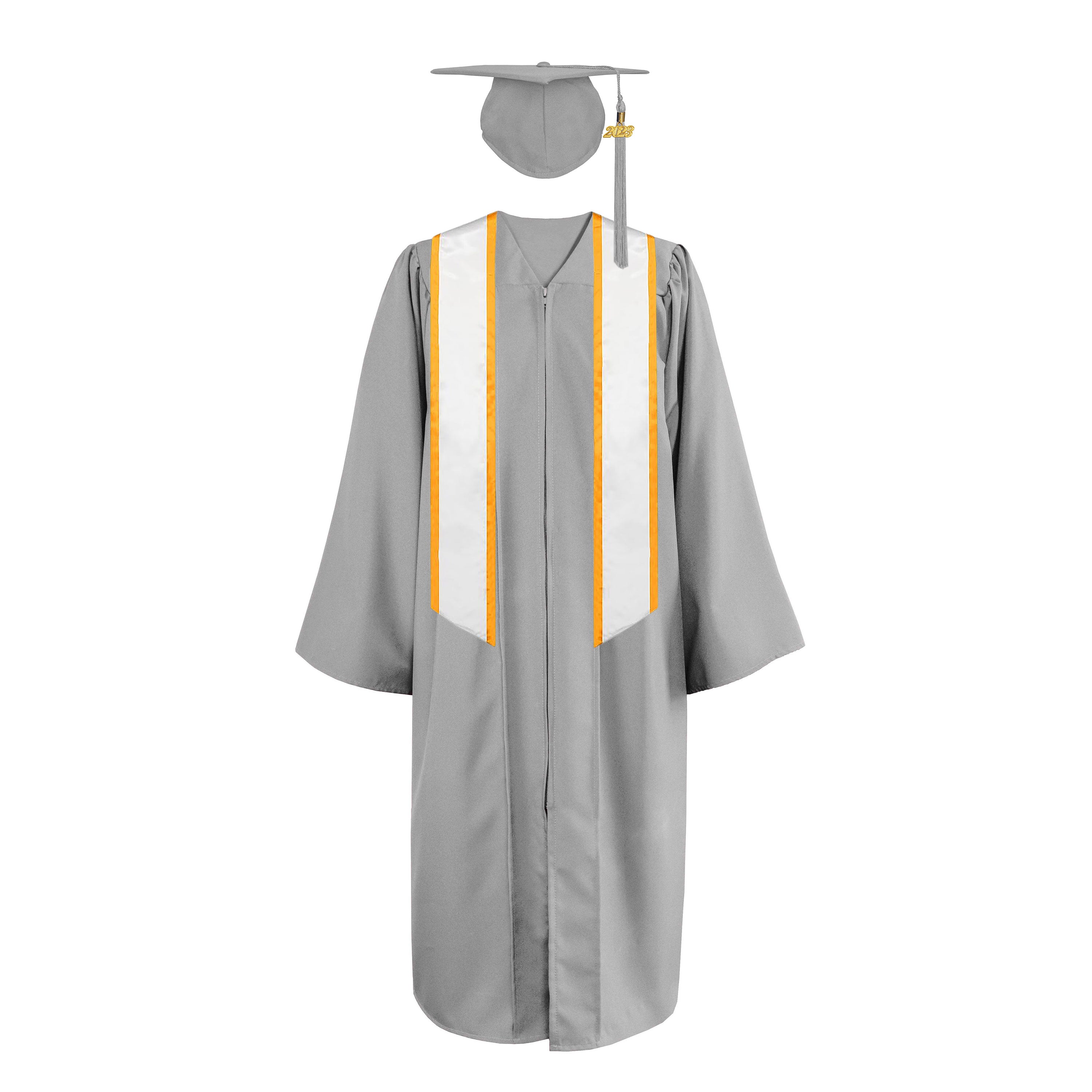 Matte Cap, Gown, Tassel ,Honor Stole Angled End with Trim 72”-CA graduation