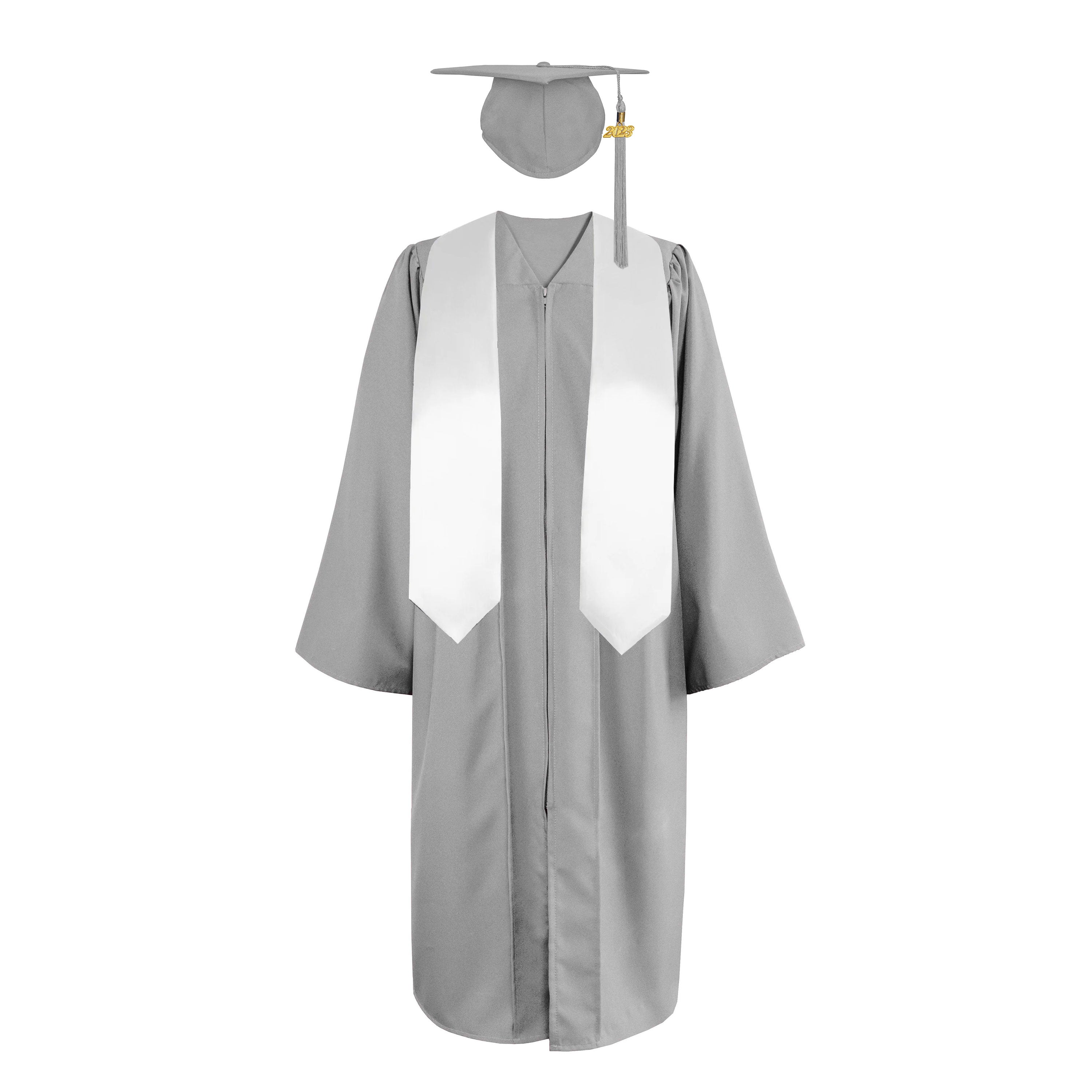 Matte Cap, Gown,Tassel &Plain Graduation Stole 60” Package-CA graduation