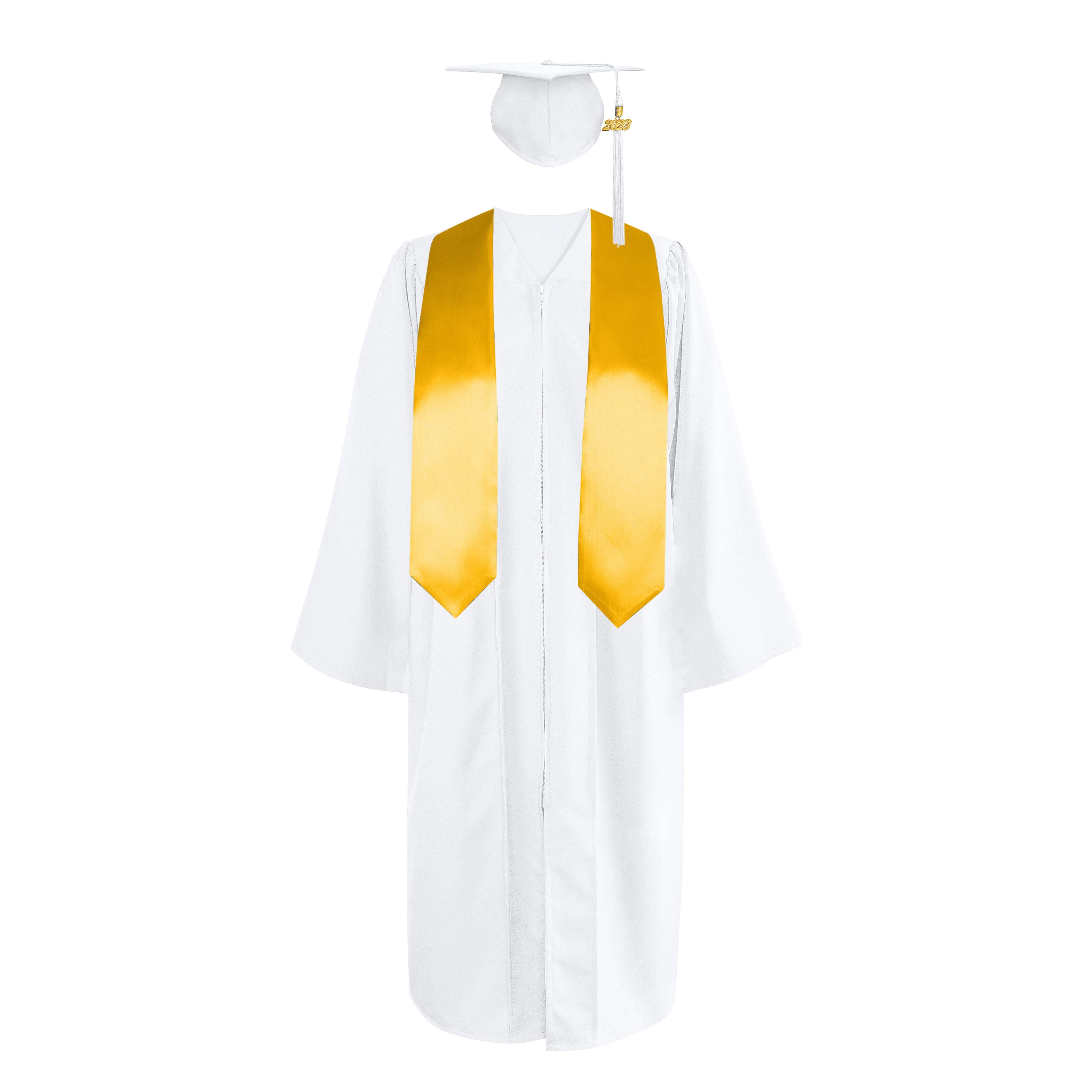 Matte Cap, Gown,Tassel &Plain Graduation Stole 60” Package-CA graduation