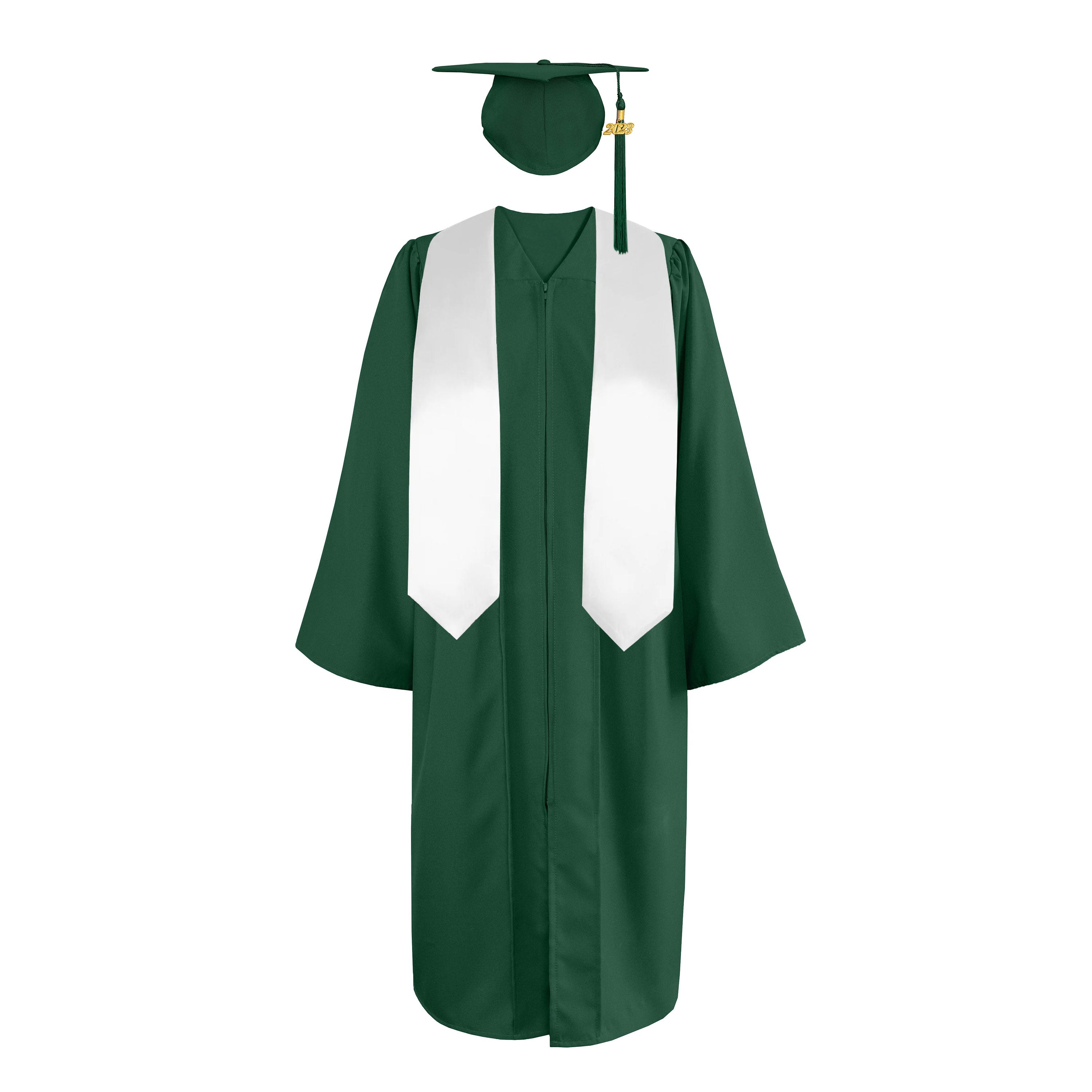 Matte Cap, Gown,Tassel &Plain Graduation Stole 60” Package-CA graduation