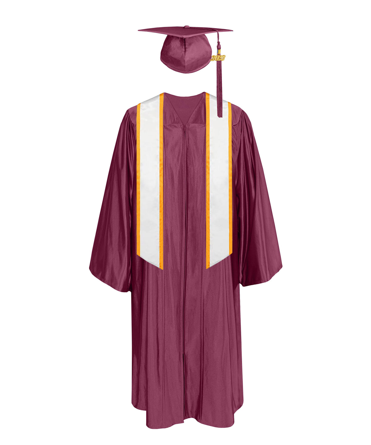 Graduation Moflas Shiny Graduation Cap, Tassel, Gown, Honor Stole 72-inch - CA Graduation
