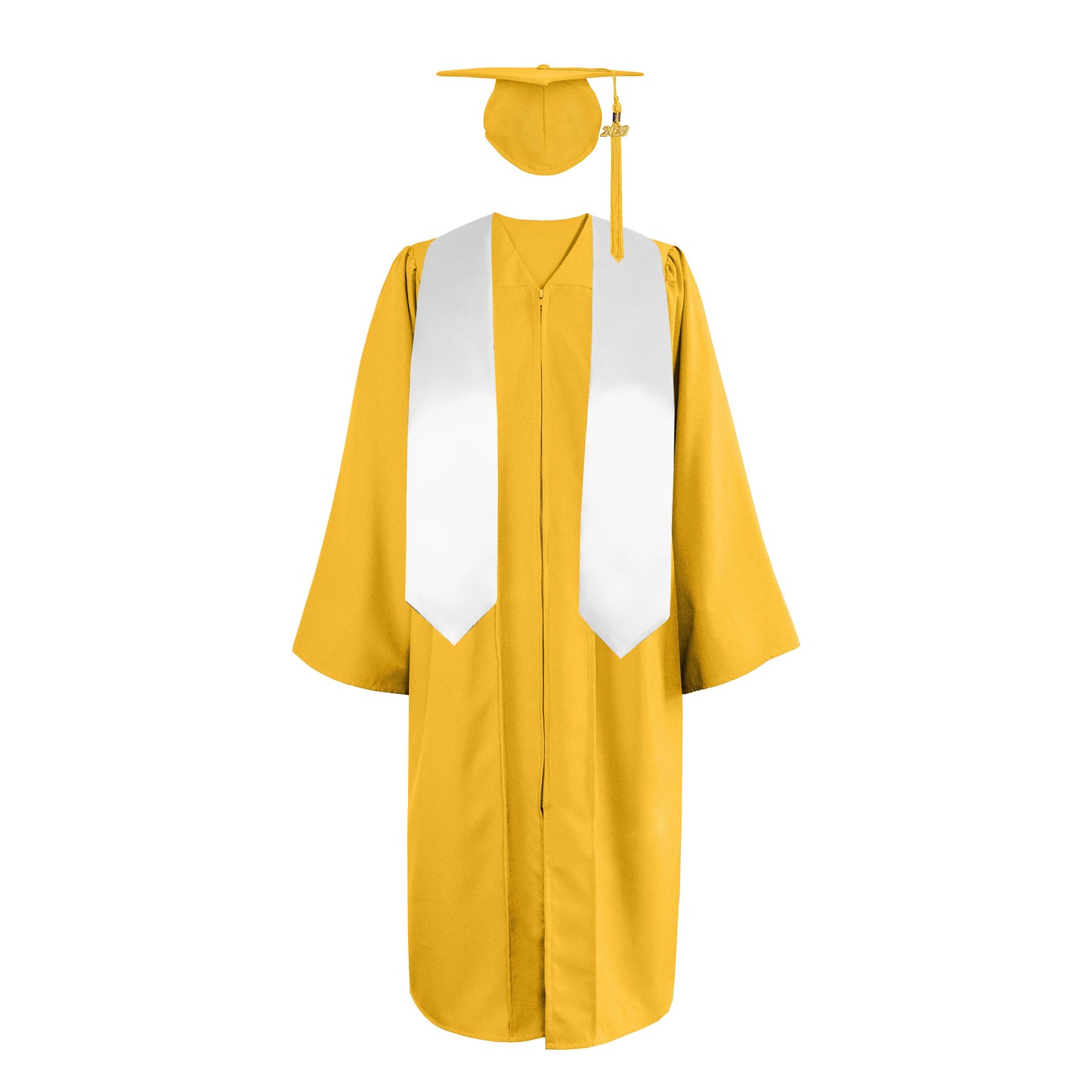 Matte Cap, Gown,Tassel &Plain Graduation Stole 60” Package-CA graduation