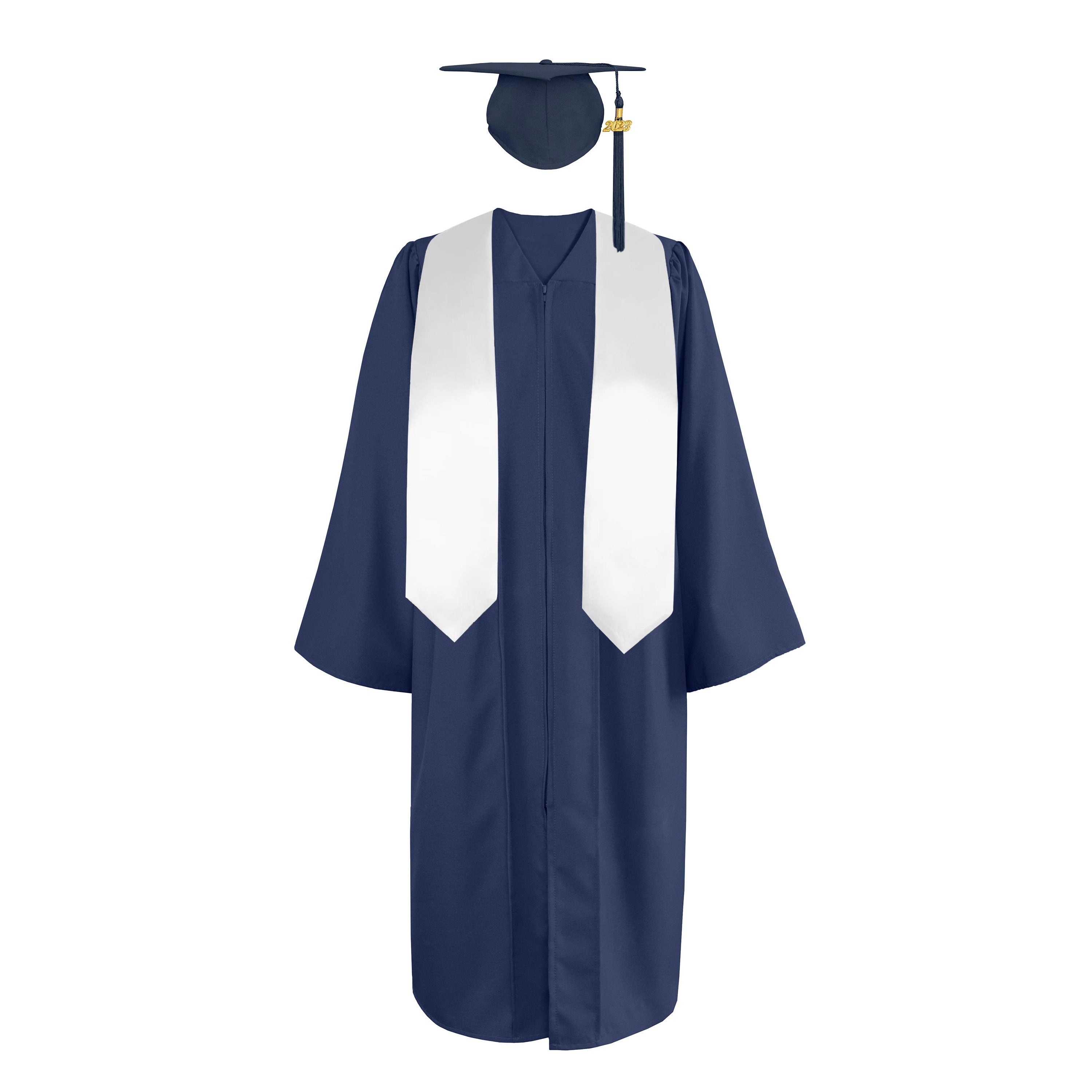 Matte Cap, Gown,Tassel &Plain Graduation Stole 60” Package-CA graduation