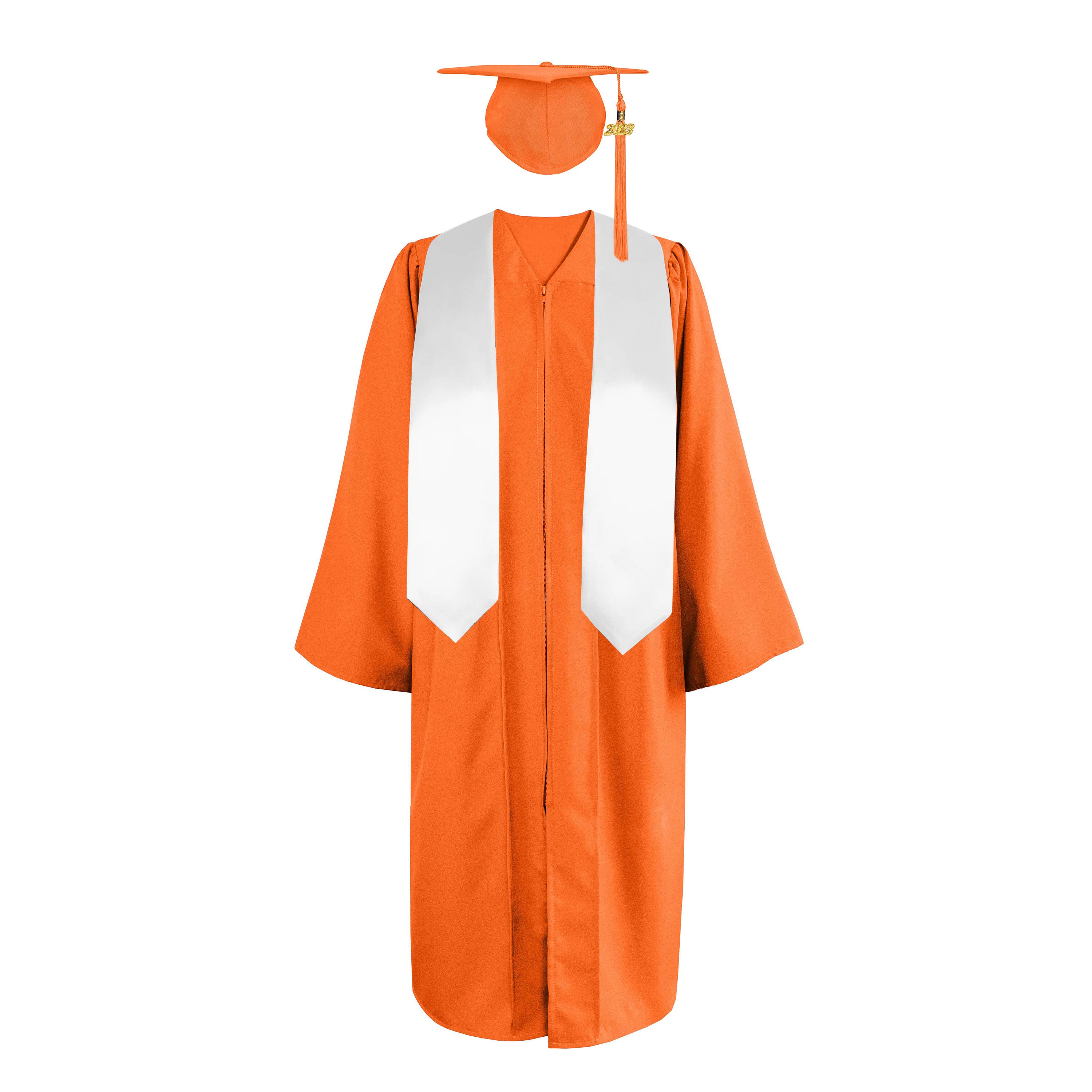 Matte Cap, Gown,Tassel &Plain Graduation Stole 60” Package-CA graduation