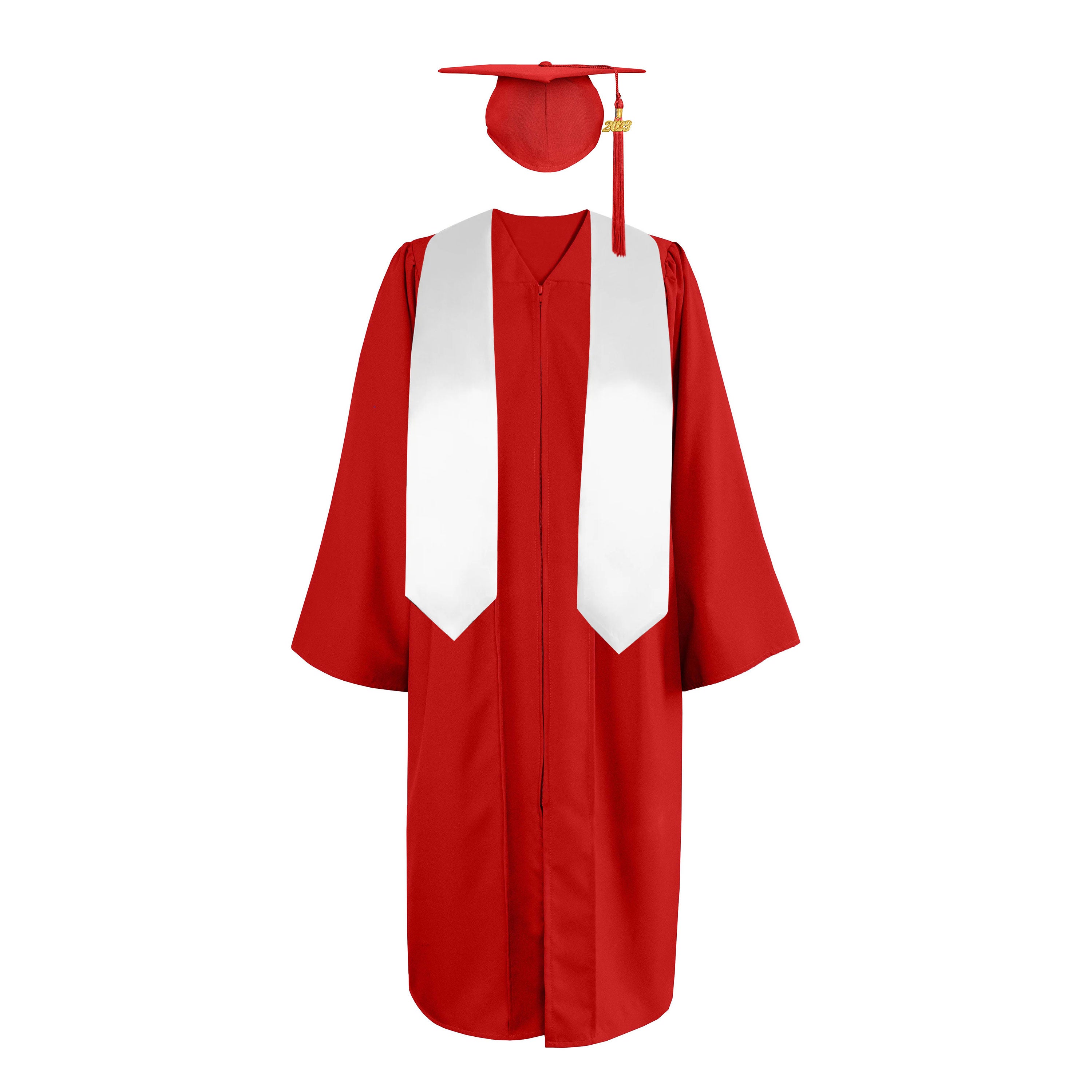 Matte Cap, Gown,Tassel &Plain Graduation Stole 60” Package-CA graduation