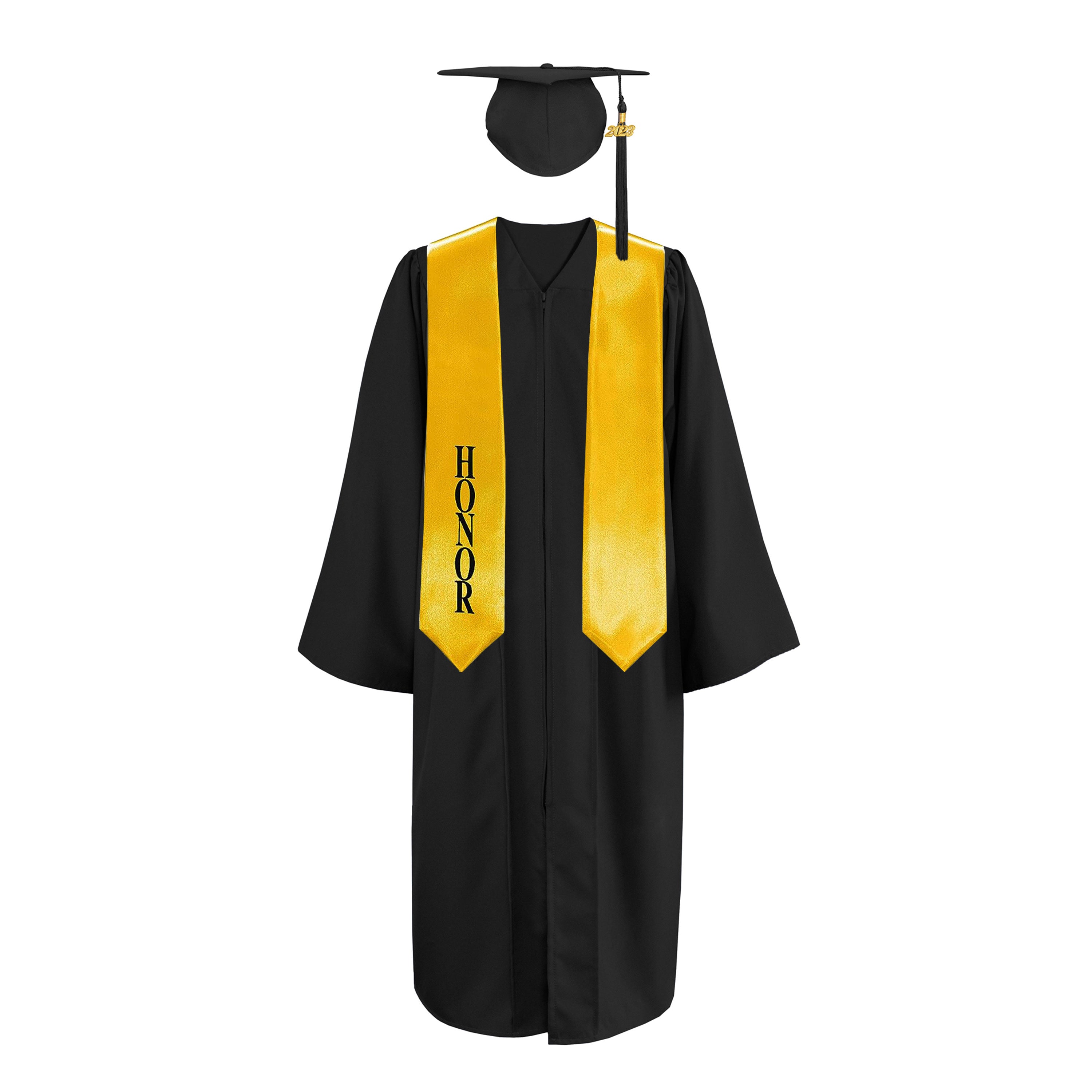 Matte Cap, Gown,Tassel & Honor Stole 60” Package | graduate graduation gown-CA graduation