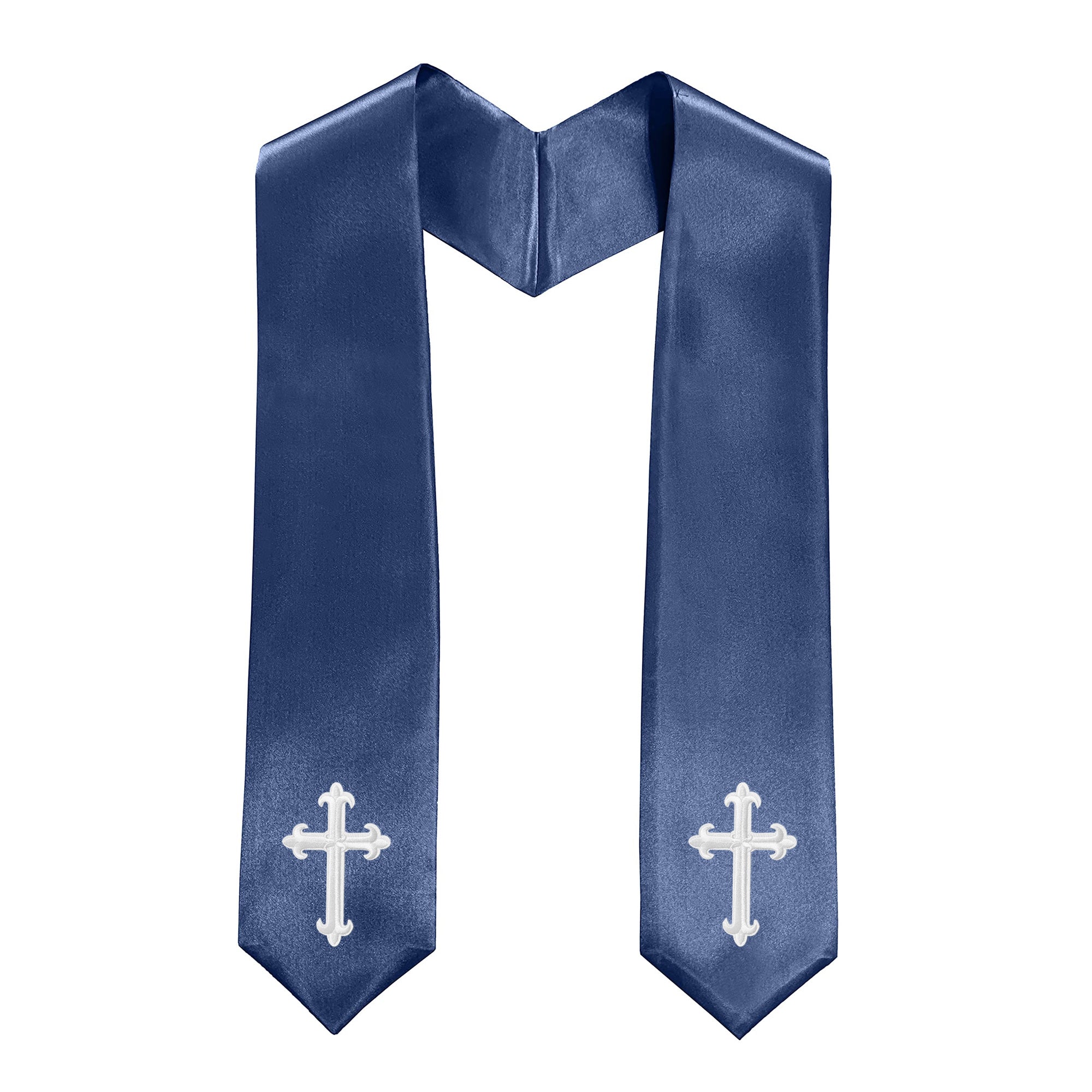 60" Choir Stole with Cross Embroidery for Church Pastor Costume Clergy-CA graduation