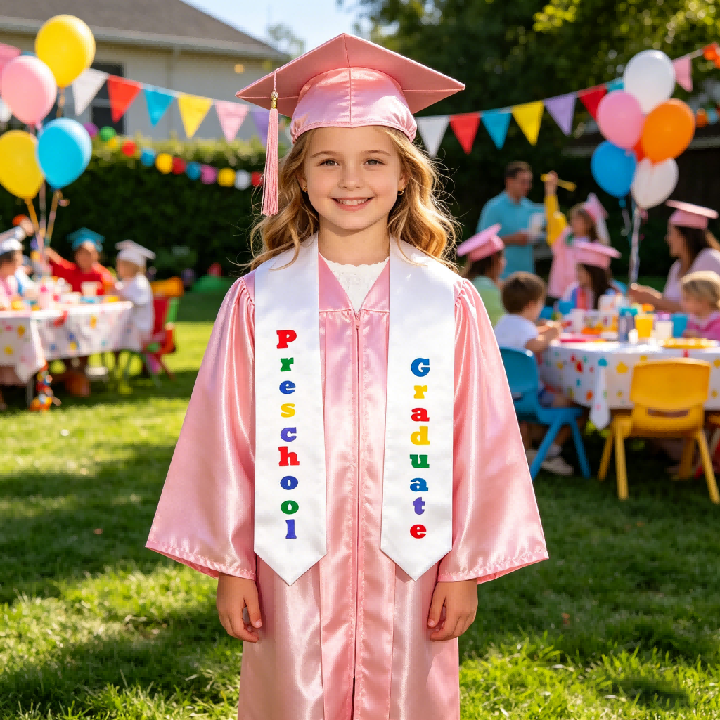 Printed Graduation Stole 50" Length for Home School | Preschool | Kindergarten-CA graduation