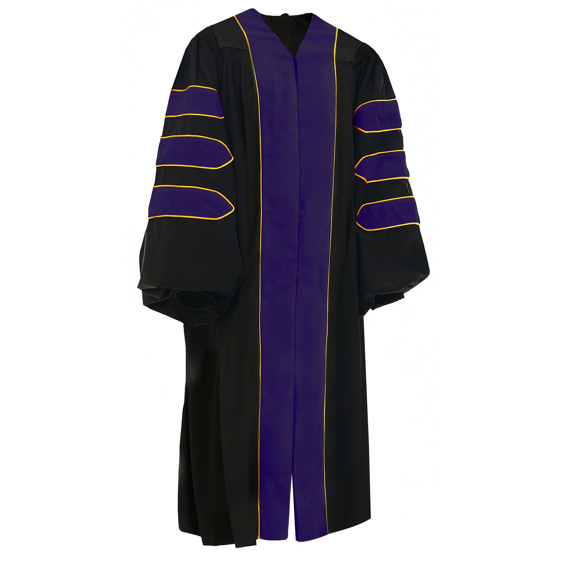Deluxe Doctoral Graduation / PHD Gown with Gold Piping Deluxe Doctoral Graduation / PHD Gown with Gold Piping