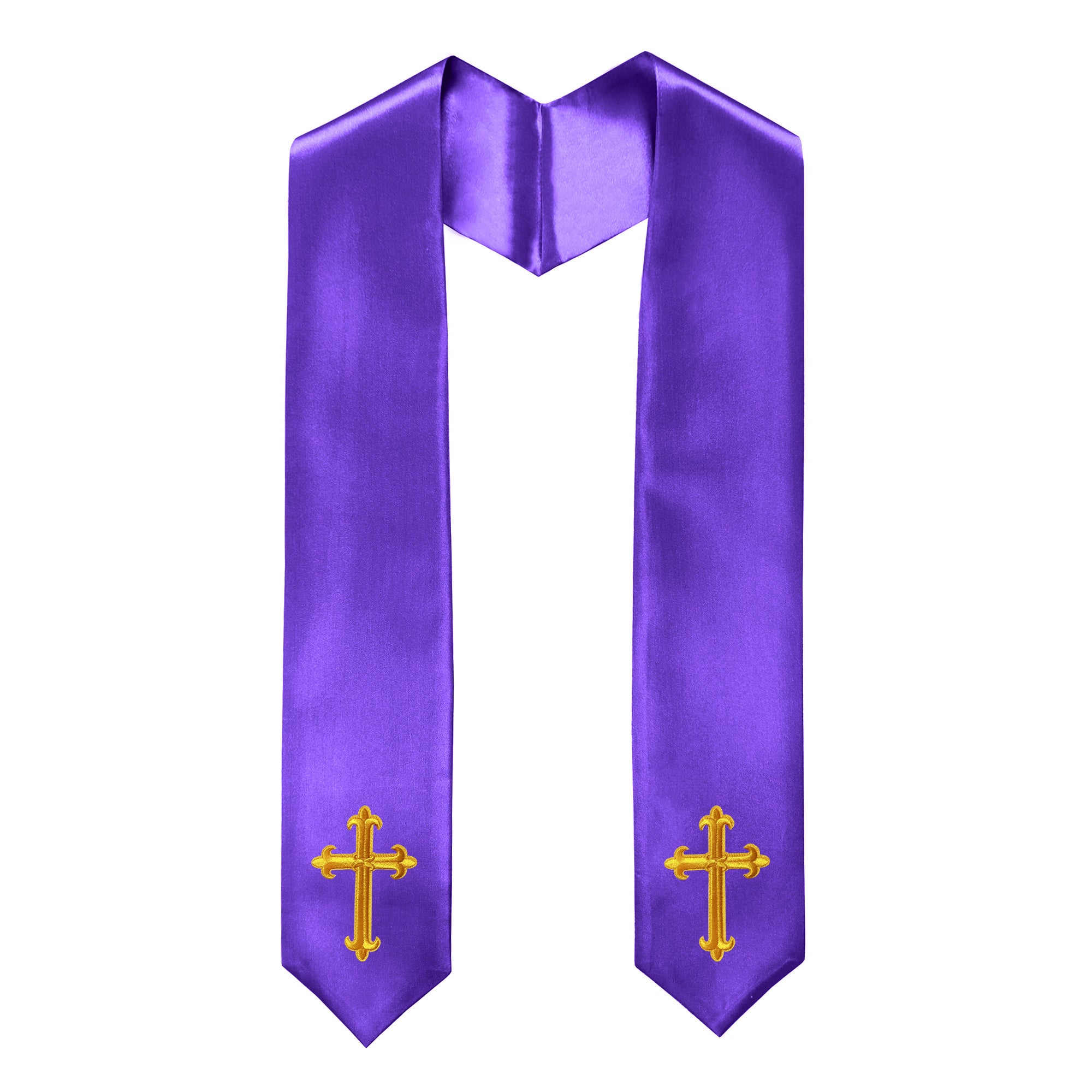 60" Choir Stole with Cross Embroidery for Church Pastor Costume Clergy-CA graduation