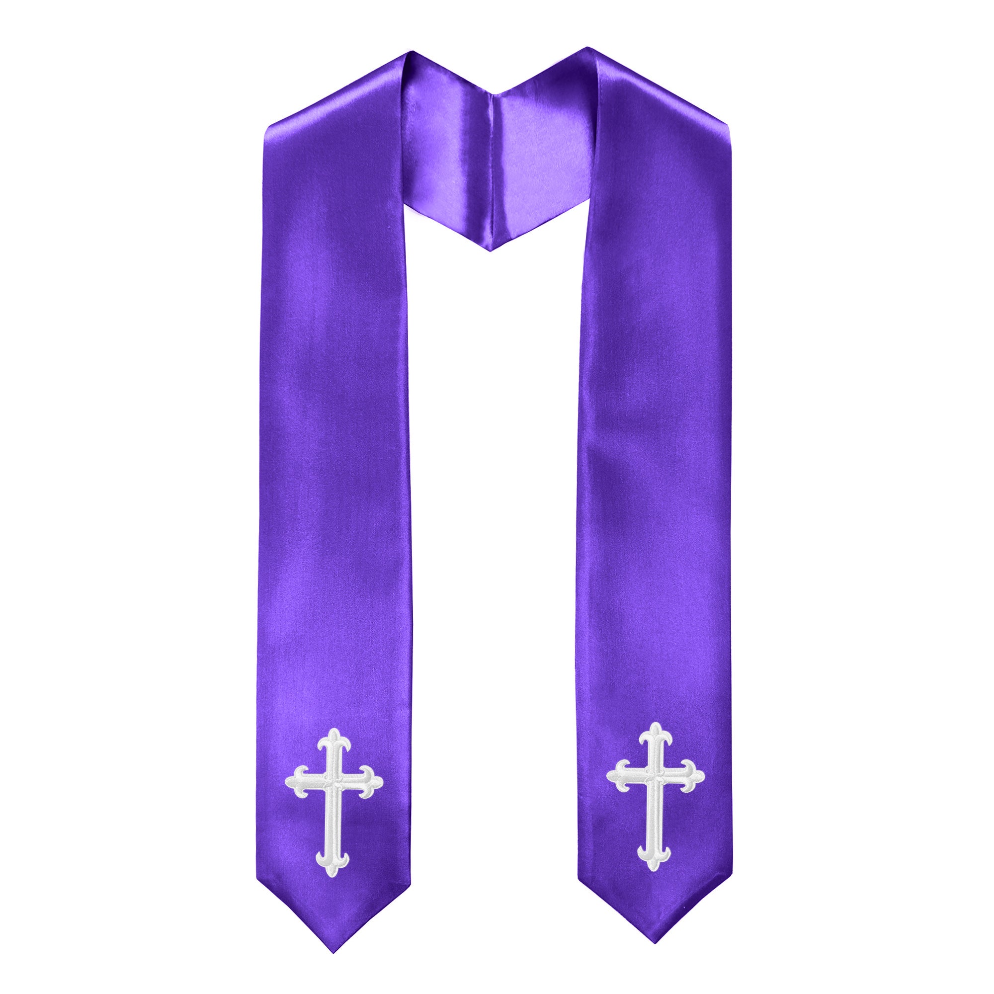 60" Choir Stole with Cross Embroidery for Church Pastor Costume Clergy-CA graduation