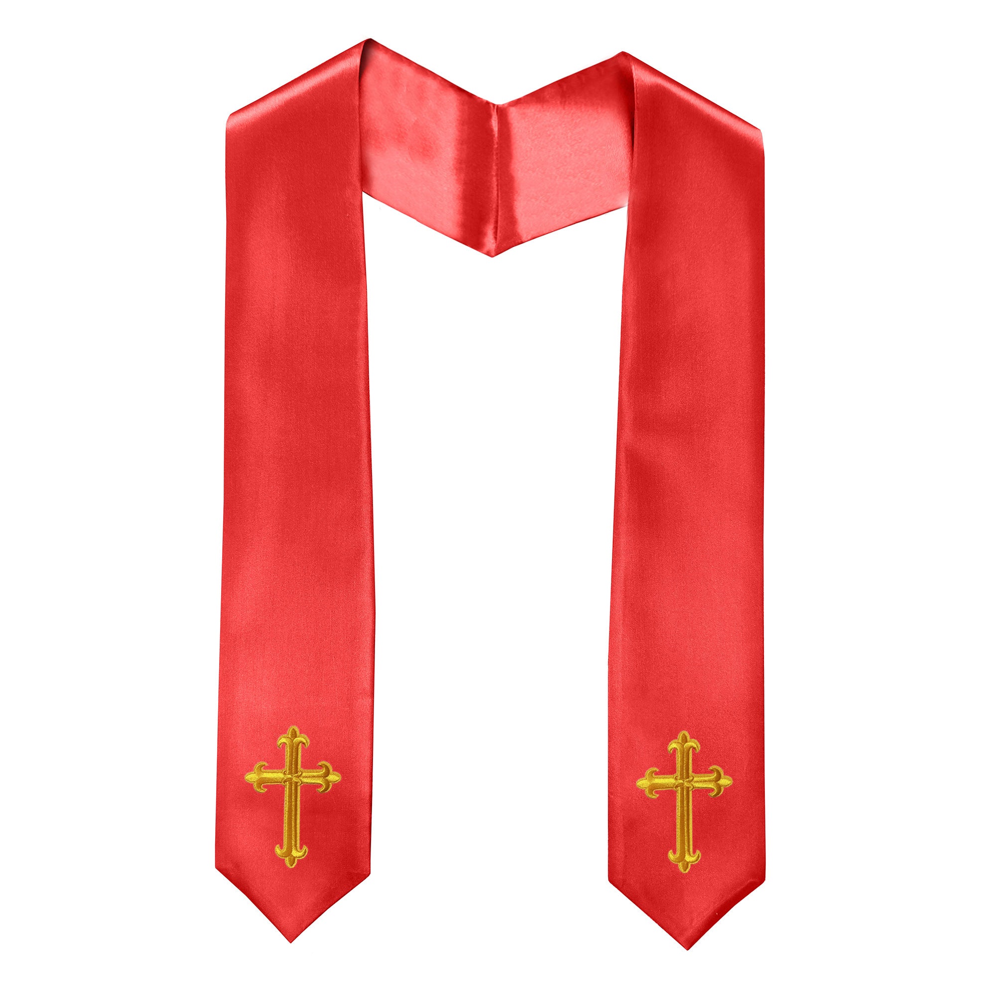 60" Choir Stole with Cross Embroidery for Church Pastor Costume Clergy-CA graduation