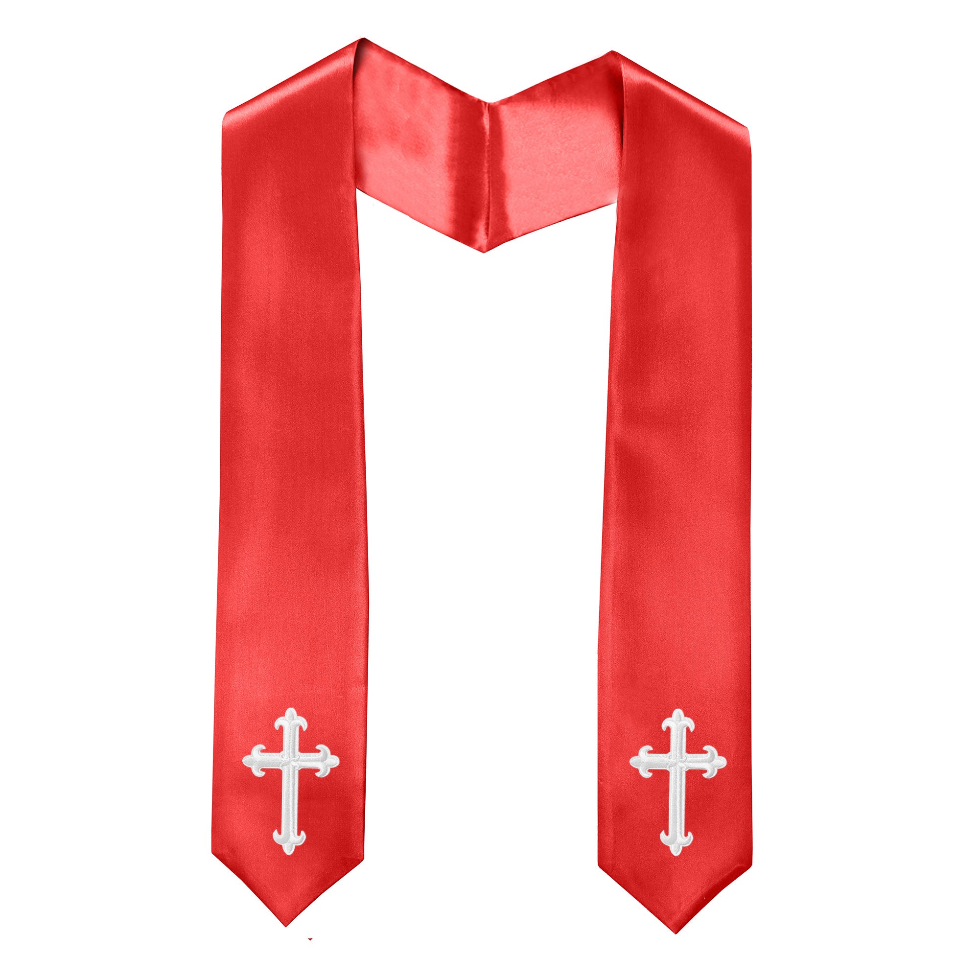 60" Choir Stole with Cross Embroidery for Church Pastor Costume Clergy-CA graduation