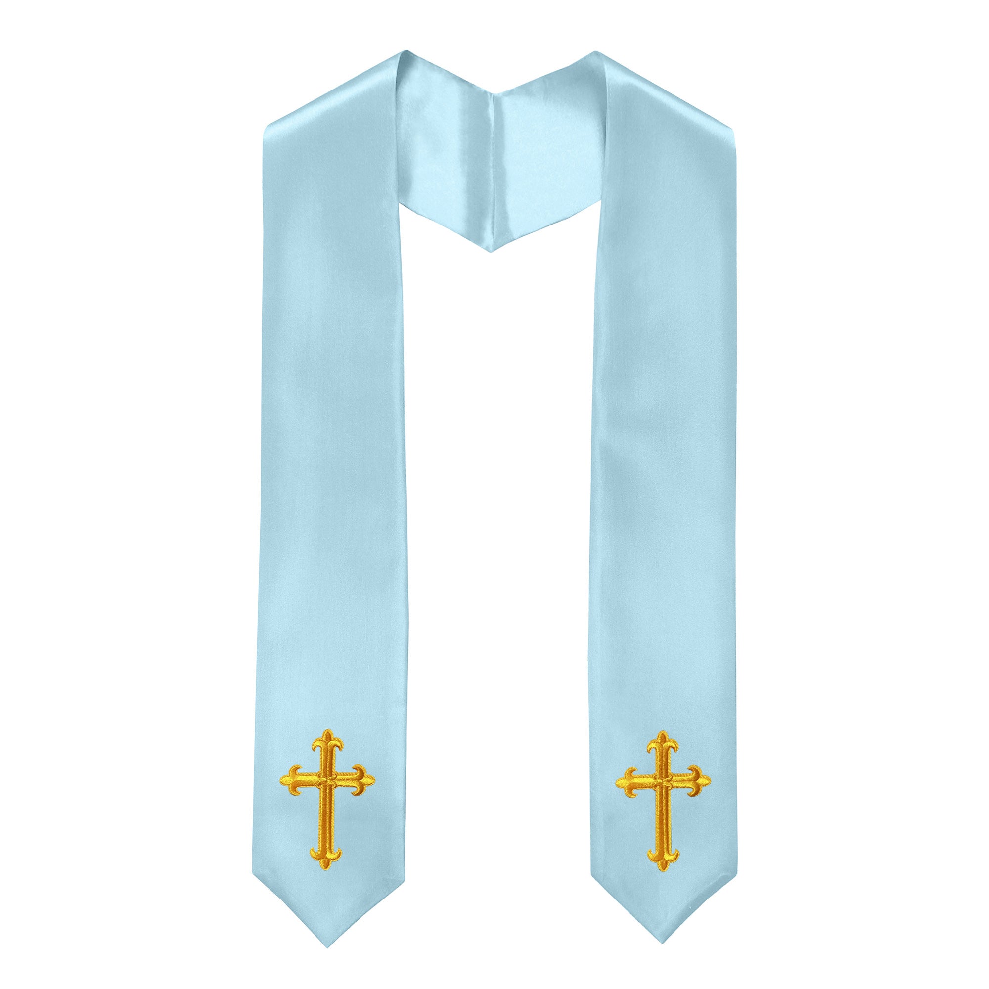 60" Choir Stole with Cross Embroidery for Church Pastor Costume Clergy-CA graduation