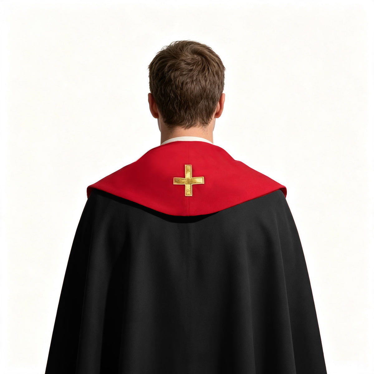 Custom Clergy Stole Embroidered with Gold Cross & Wheat Design, Church Priest Vestment-CA graduation