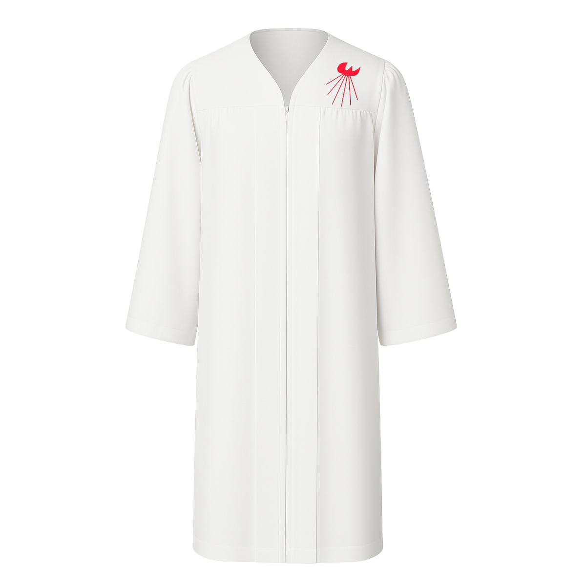 White Confirmation Robe With Dove
