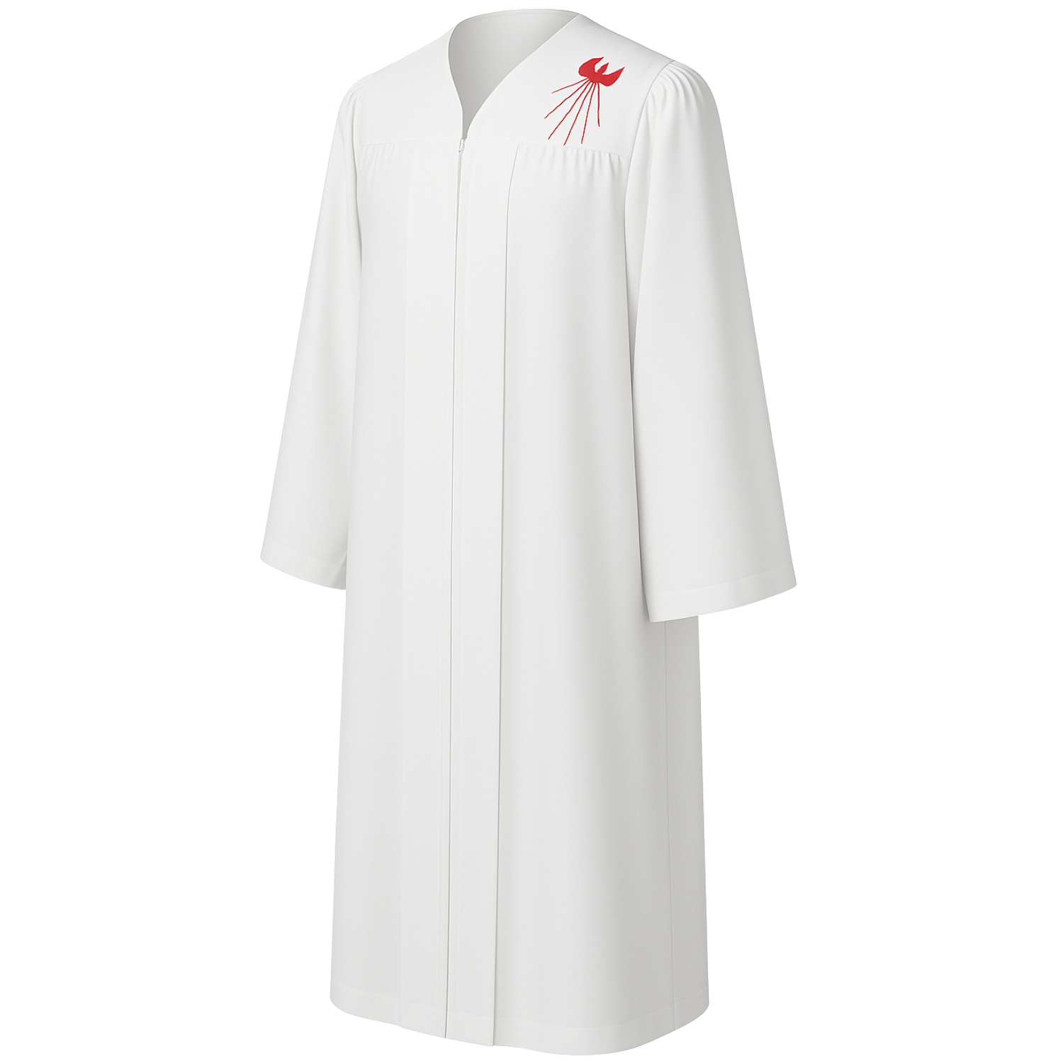 White Confirmation Robe With Dove-CA graduation