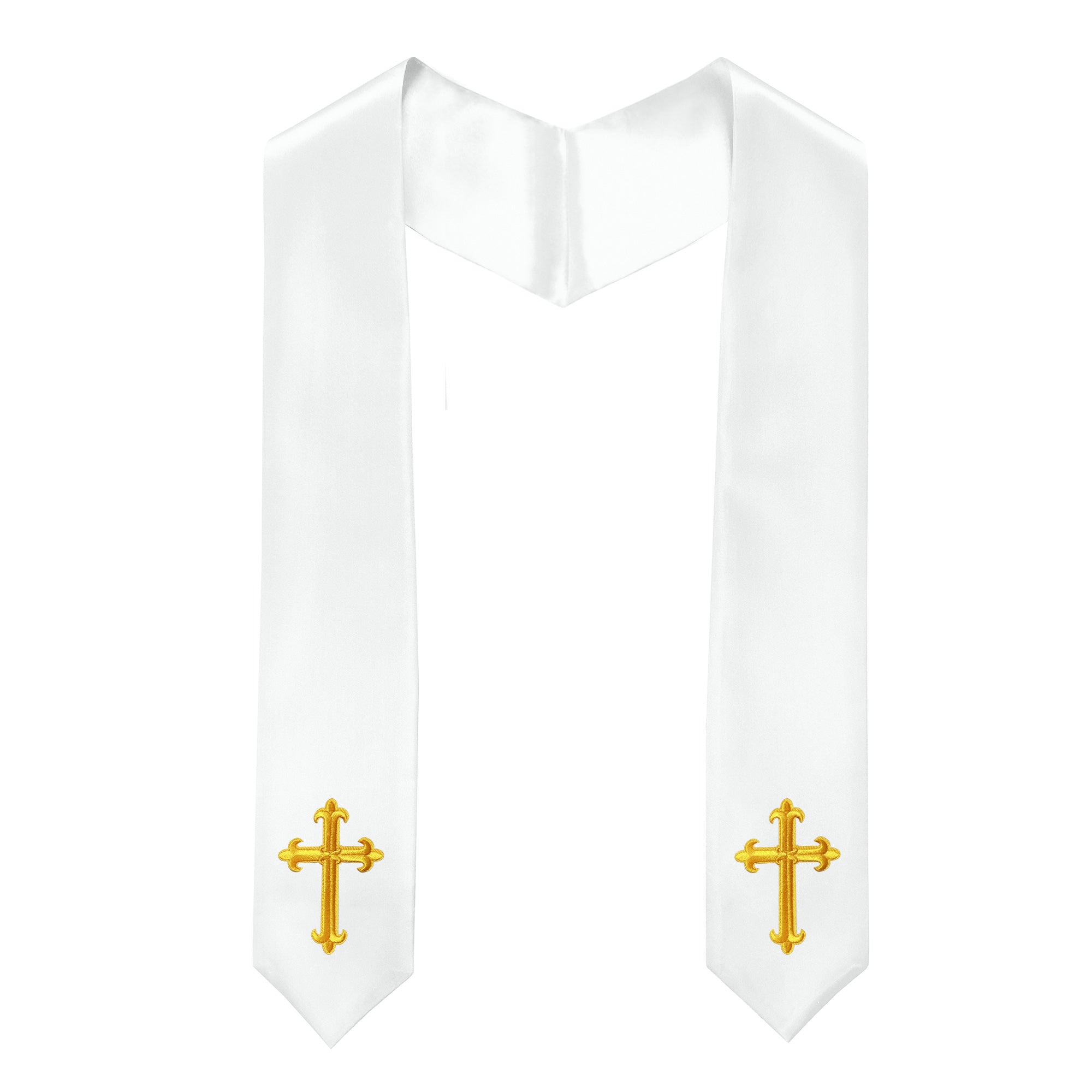 60" Choir Stole with Cross Embroidery for Church Pastor Costume Clergy-CA graduation