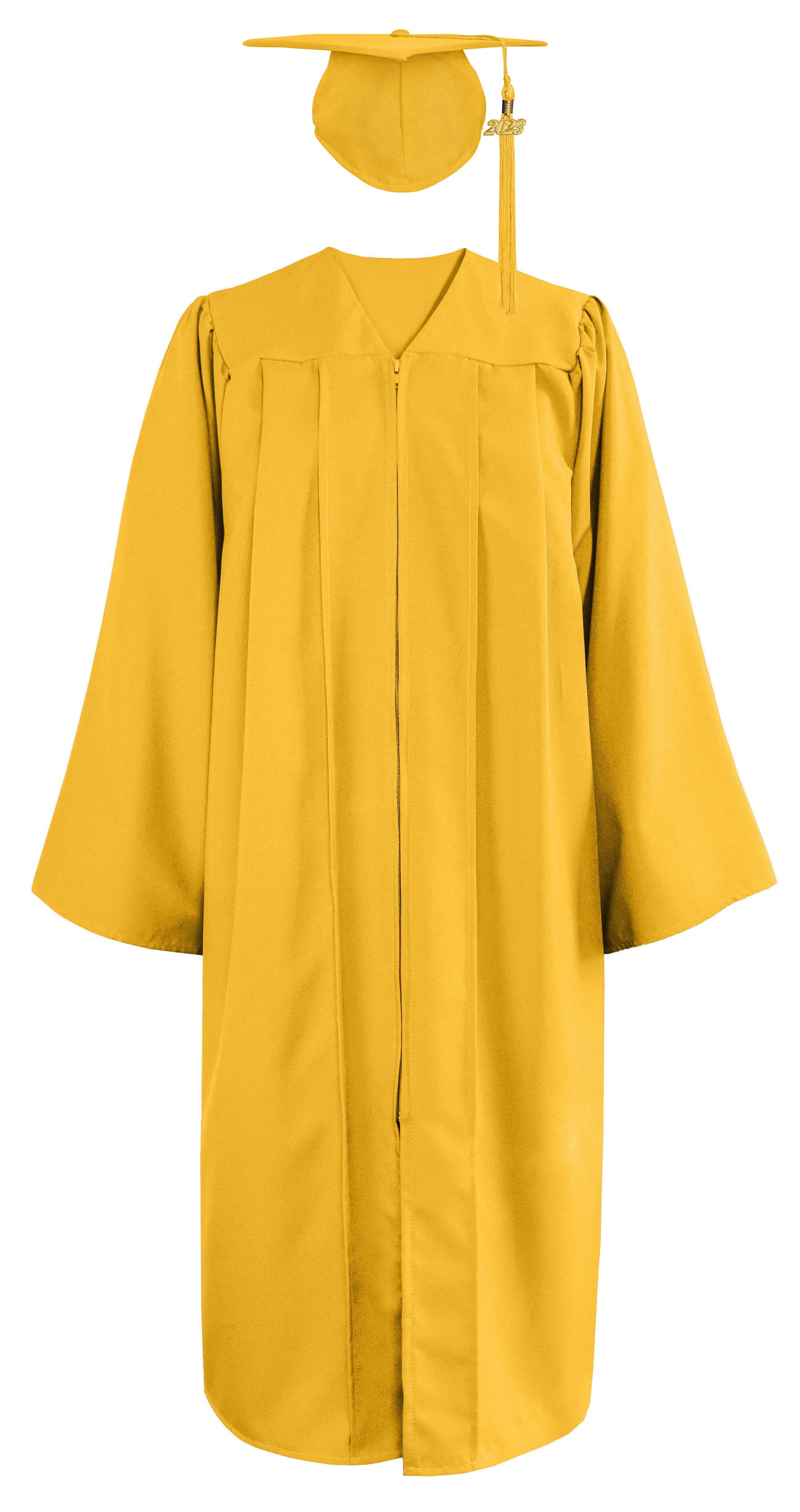 Matte Graduation Gown & Cap with Tassel Charm 2023|2024 for Middle & High School | Bachelor Degree-CA graduation