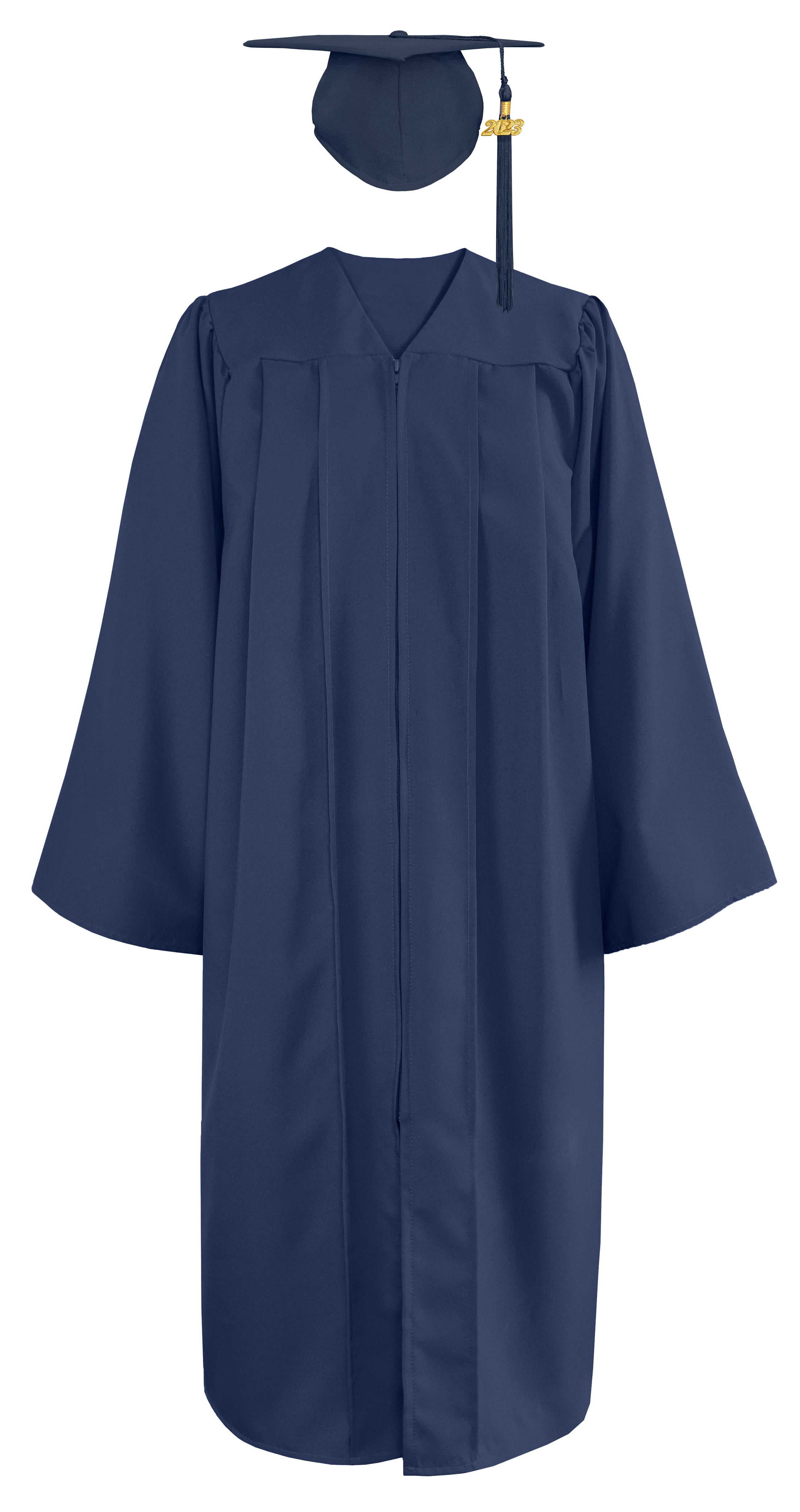 Matte Graduation Gown & Cap with Tassel Charm 2023|2024 for Middle & High School | Bachelor Degree-CA graduation