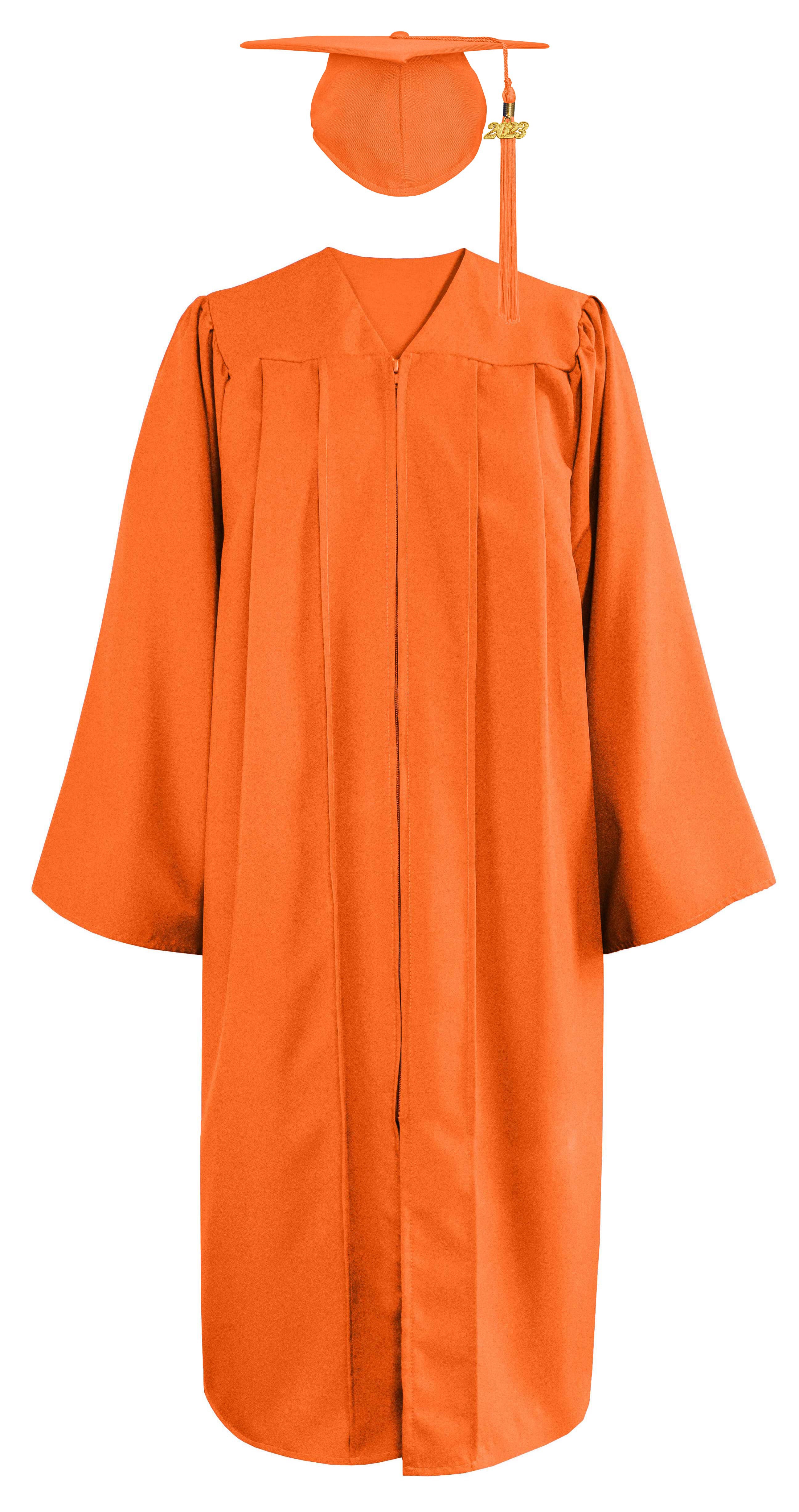 Matte Graduation Gown & Cap with Tassel Charm 2023|2024 for Middle & High School | Bachelor Degree-CA graduation