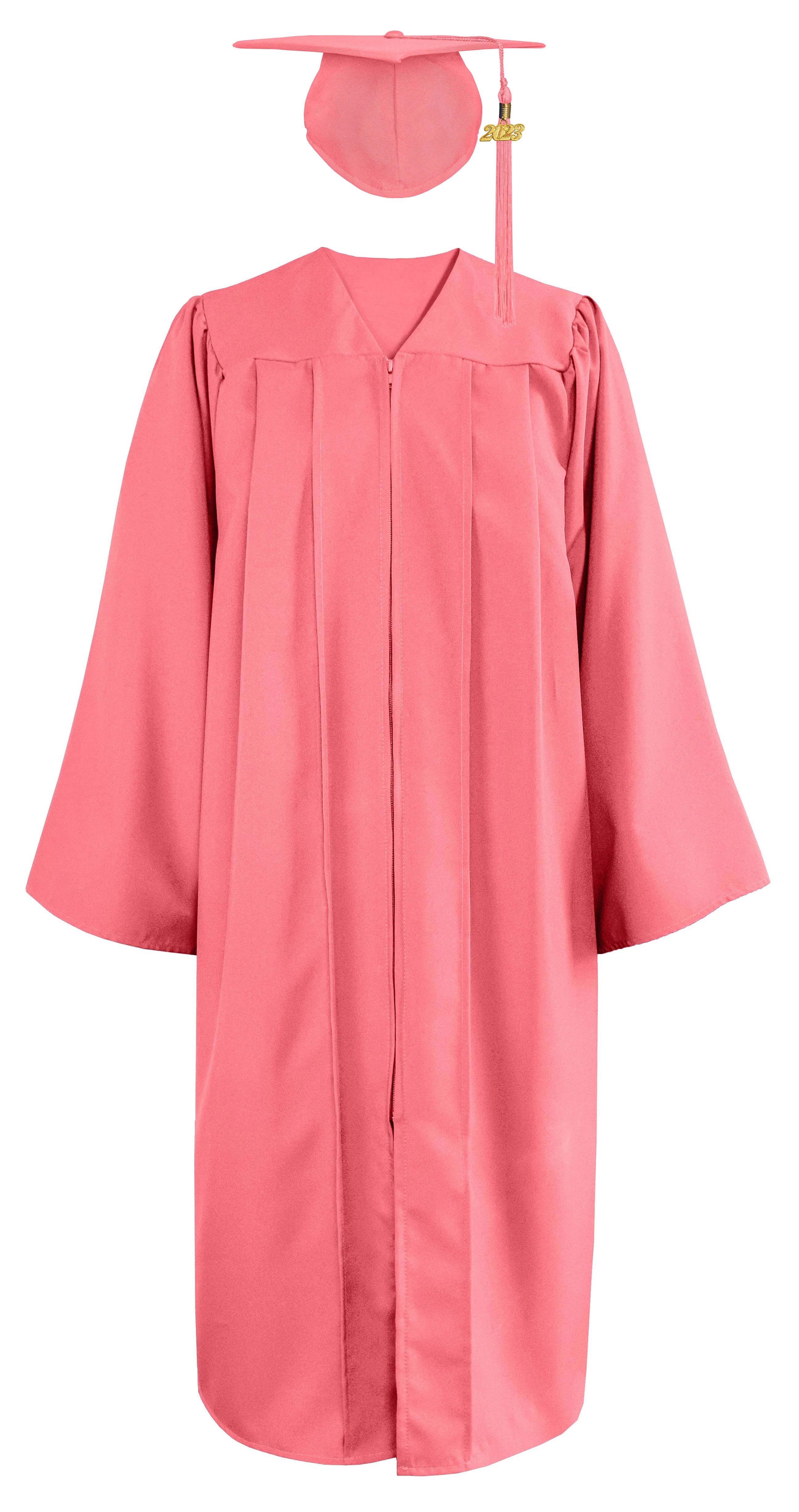 Matte Graduation Gown & Cap with Tassel Charm 2023|2024 for Middle & High School | Bachelor Degree-CA graduation