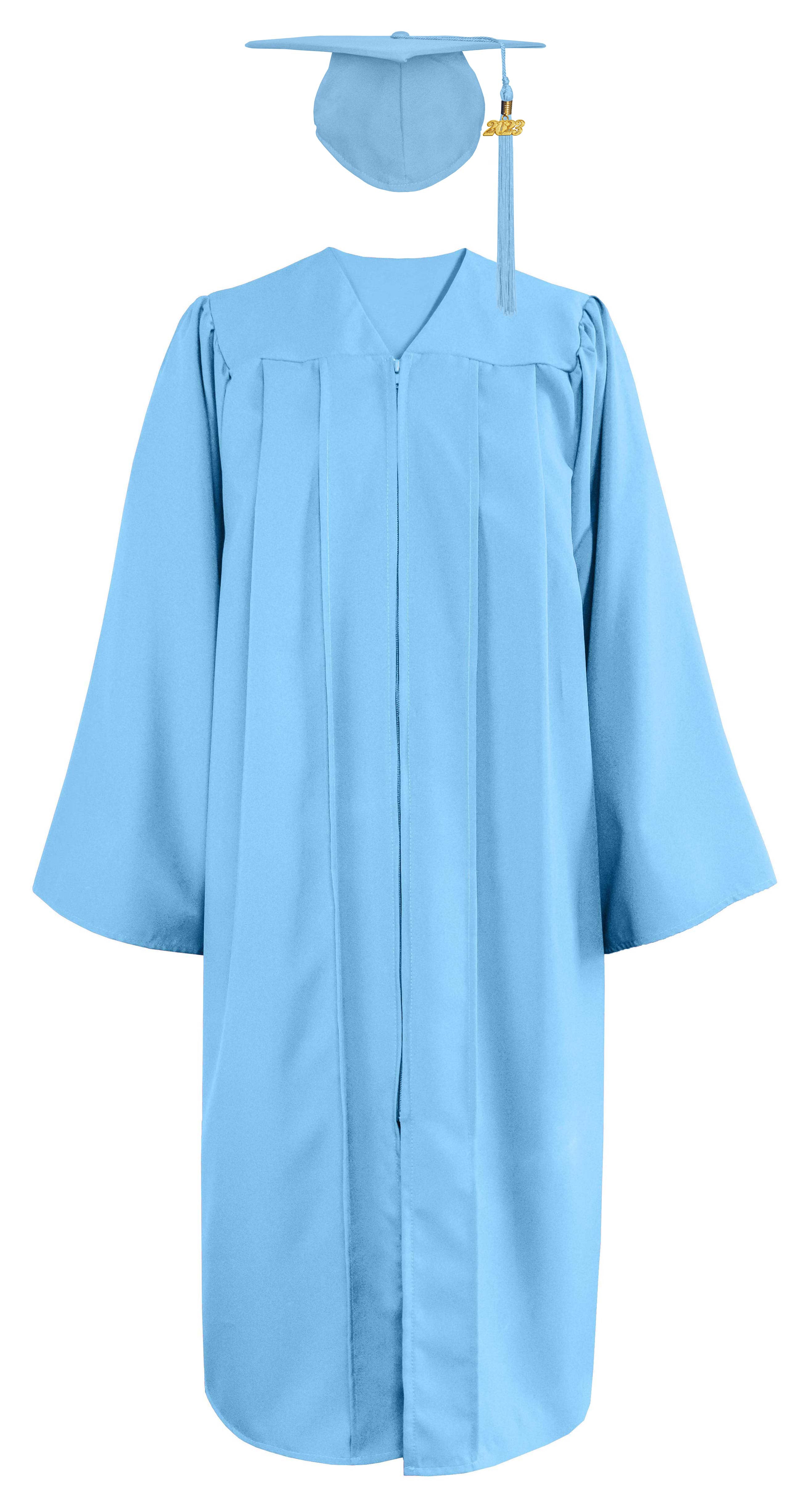 Matte Graduation Gown & Cap with Tassel Charm 2023|2024 for Middle & High School | Bachelor Degree-CA graduation